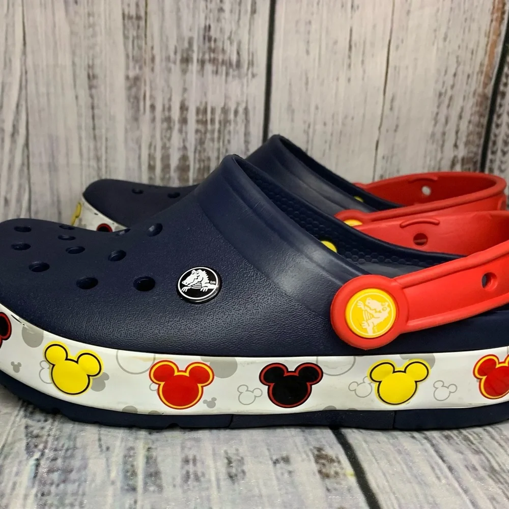 CROCS Navy Red Yellow Mickey Accent Clog